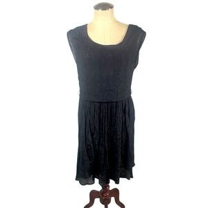 Studio Y Black Ribbed Tiered Midi Sundress Size XL